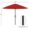 Nature Spring Patio Umbrella, Outdoor Shade with Easy Crank for Table, Deck, Balcony, Porch, Backyard, 9-foot (Red) 884172QXN - alternate 3